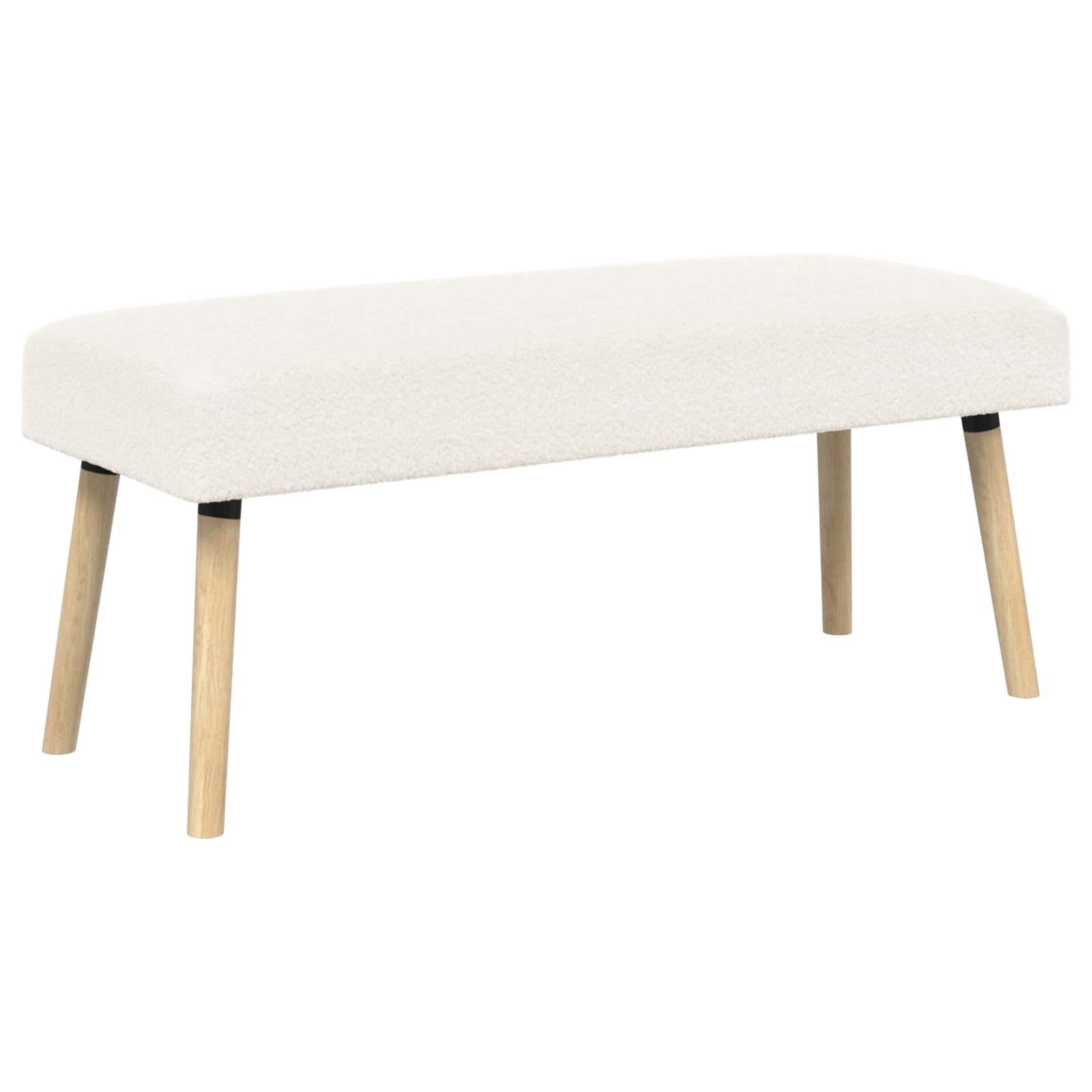 bænk Ensfarvet Cremefarvet 110 x 40 x 46 cm Bouclé