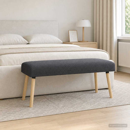 bænk Ensfarvet Mørkegrå 110 x 40 x 46 cm Bouclé
