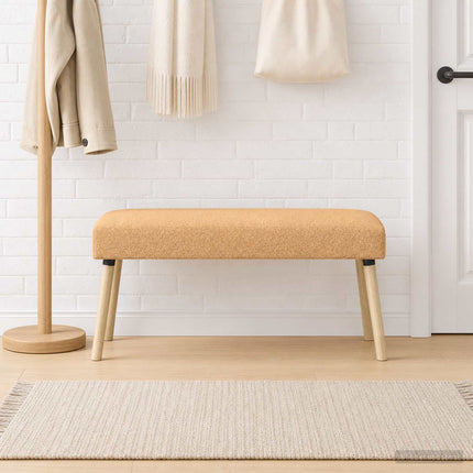 bænk Ensfarvet Beige 110 x 40 x 46 cm Bouclé