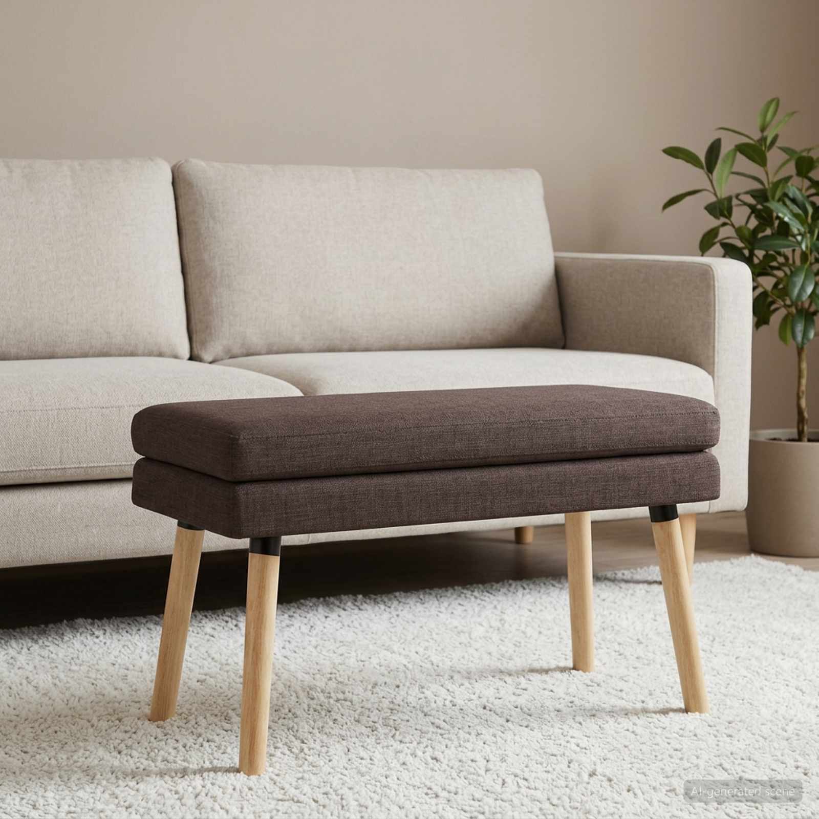 Dobbeltlagret bænk Mørk Brun 80 x 40 x 47 cm Stof billede