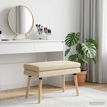 Dobbeltlagret bænk Cremefarvet 80 x 40 x 47 cm Stof
