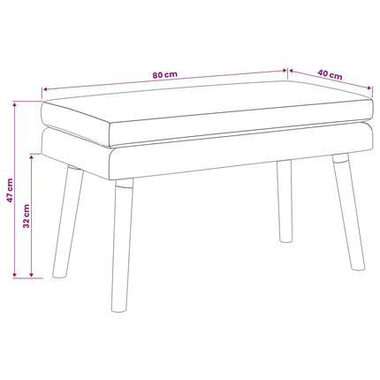 Dobbeltlagret bænk Cremefarvet 80 x 40 x 47 cm Stof