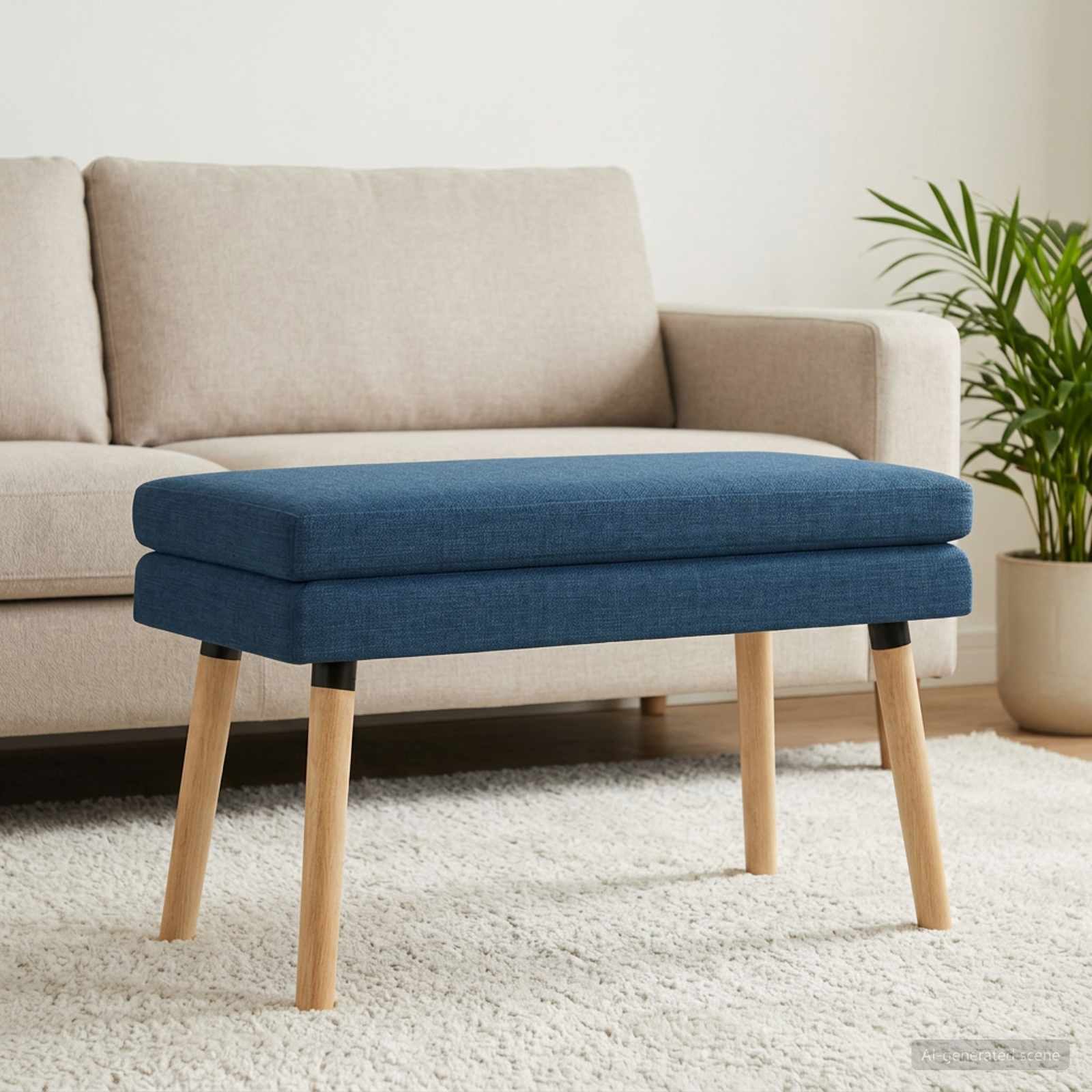 Dobbeltlagret bænk Blå 80 x 40 x 47 cm Stof billede