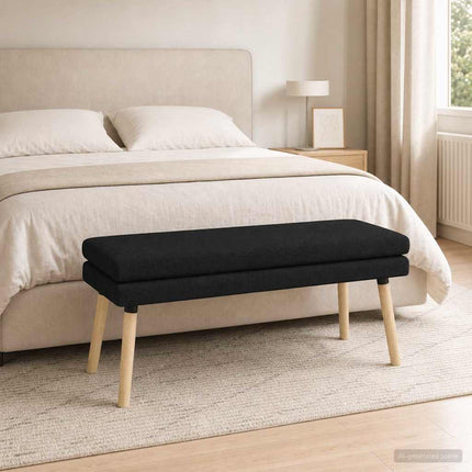Dobbeltlagret bænk Sort 110 x 40 x 47 cm Stof