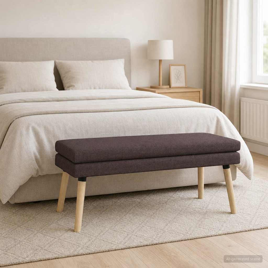 Dobbeltlagret bænk Mørk Brun 110 x 40 x 47 cm Stof billede