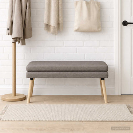 Dobbeltlagret bænk Gråbrun 110 x 40 x 47 cm Stof