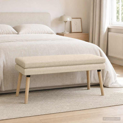 Dobbeltlagret bænk Cremefarvet 110 x 40 x 47 cm Stof