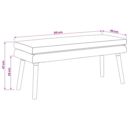 Dobbeltlagret bænk Blå 110 x 40 x 47 cm Stof