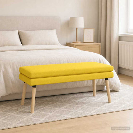 Dobbeltlagret bænk Lys Gul 110 x 40 x 47 cm Stof