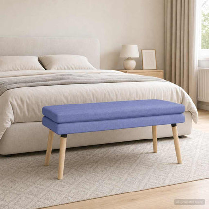 Dobbeltlagret bænk Jeans blå 110 x 40 x 47 cm Stof