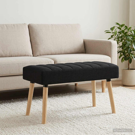 Kanalpuddet Bænk Sort 80 x 40 x 46 cm Stof