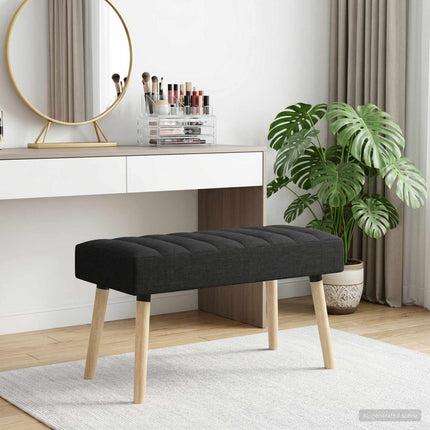 Kanalpuddet Bænk Sort 80 x 40 x 46 cm Stof