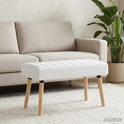 Kanalpuddet Bænk Hvid 80 x 40 x 46 cm Stof