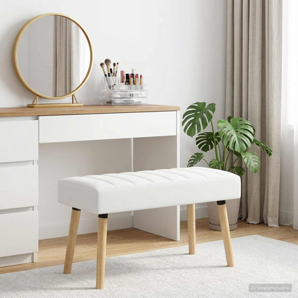 Kanalpuddet Bænk Hvid 80 x 40 x 46 cm Stof