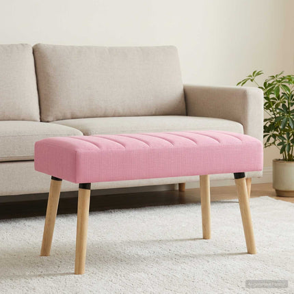 Kanalpuddet Bænk Lyserød 80 x 40 x 46 cm Stof