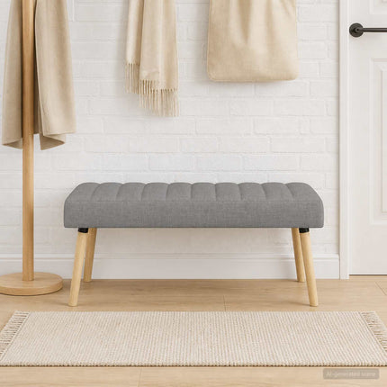 Kanalpuddet Bænk Lysegrå 110 x 40 x 46 cm Stof