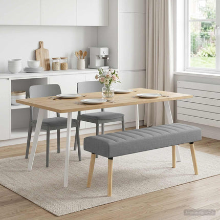 Kanalpuddet Bænk Lysegrå 110 x 40 x 46 cm Stof