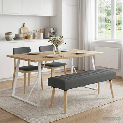 Kanalpuddet Bænk Mørkegrå 110 x 40 x 46 cm Stof