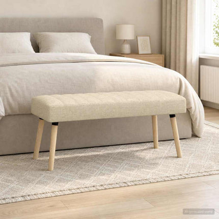 Kanalpuddet Bænk Cremefarvet 110 x 40 x 46 cm Stof