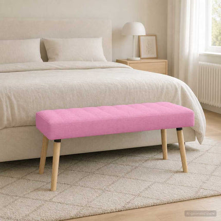 Kanalpuddet Bænk Lyserød 110 x 40 x 46 cm Stof