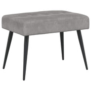 Bænk med knap tufting Lysegrå 60 x 40 x 45 cm Velour