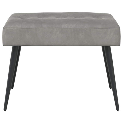 Bænk med knap tufting Lysegrå 60 x 40 x 45 cm Fløjl