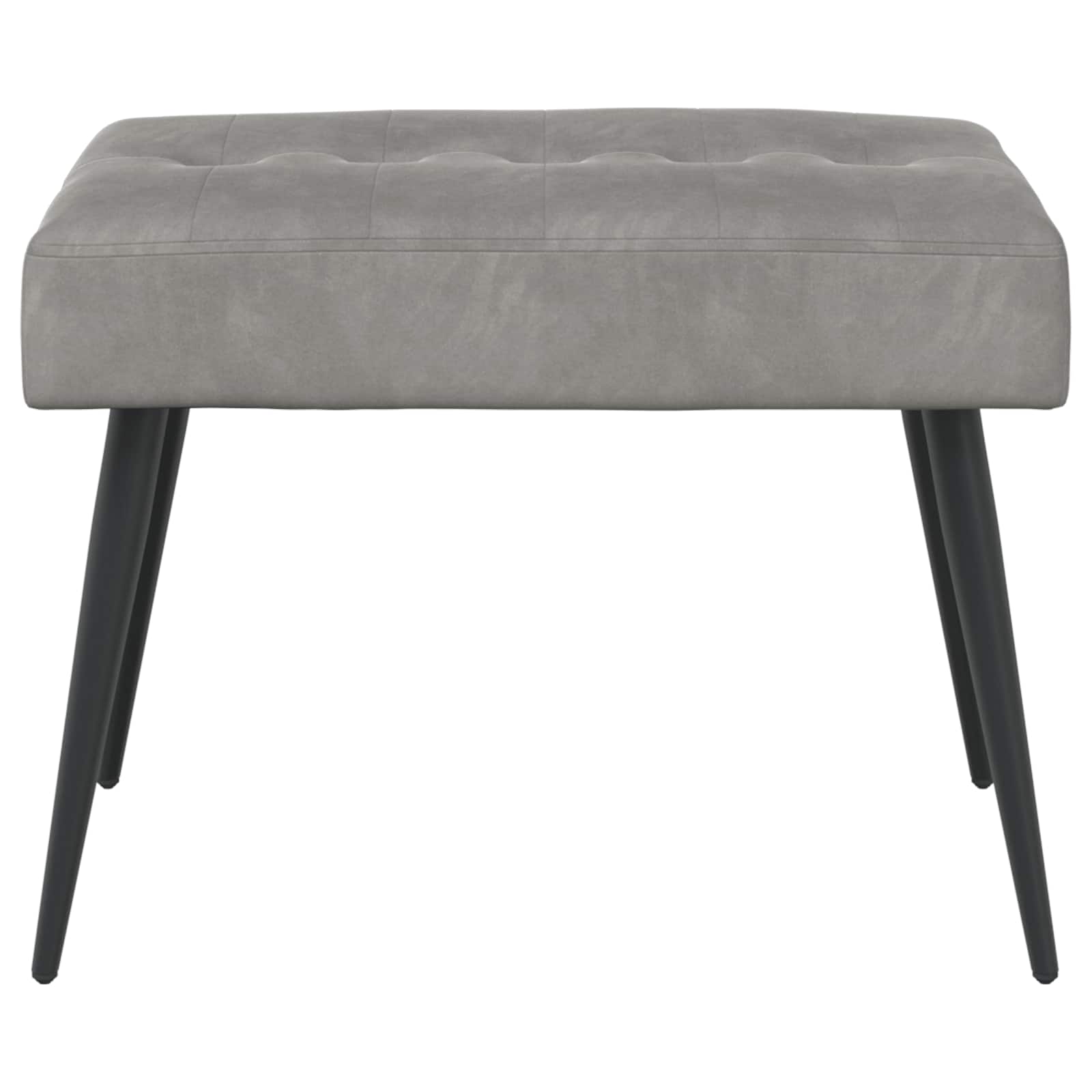 Bænk med knap tufting Lysegrå 60 x 40 x 45 cm Velour