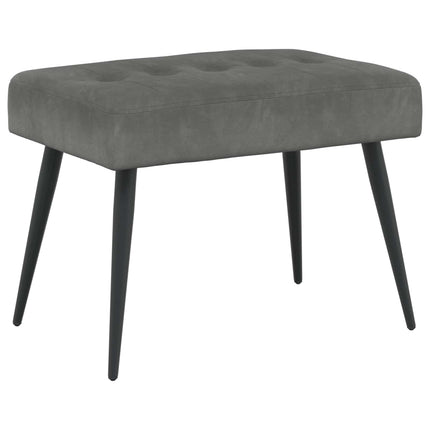 Bænk med knap tufting Mørkegrå 60 x 40 x 45 cm Fløjl