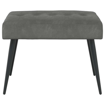 Bænk med knap tufting Mørkegrå 60 x 40 x 45 cm Fløjl