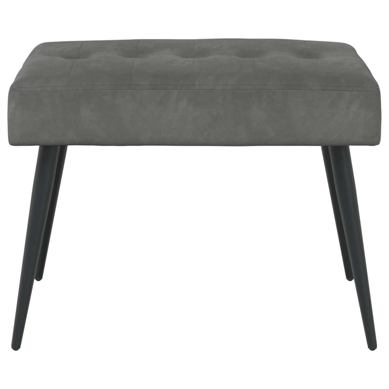 Bænk med knap tufting Mørkegrå 60 x 40 x 45 cm Velour