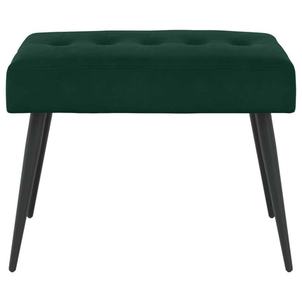 Bænk med knap tufting Mørkegrøn 60 x 40 x 45 cm Fløjl