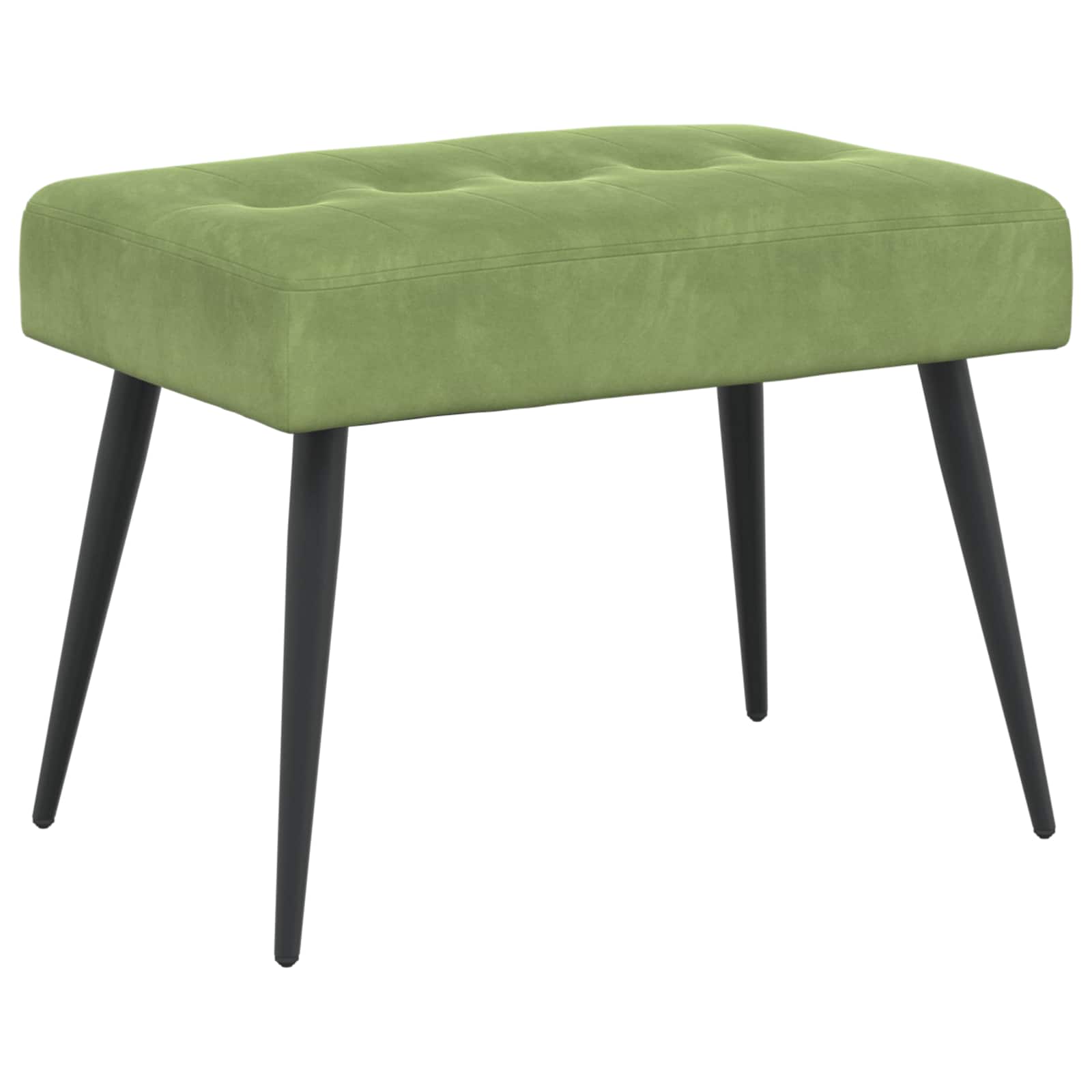 Bænk med knap tufting Lys grøn 60 x 40 x 45 cm Velour