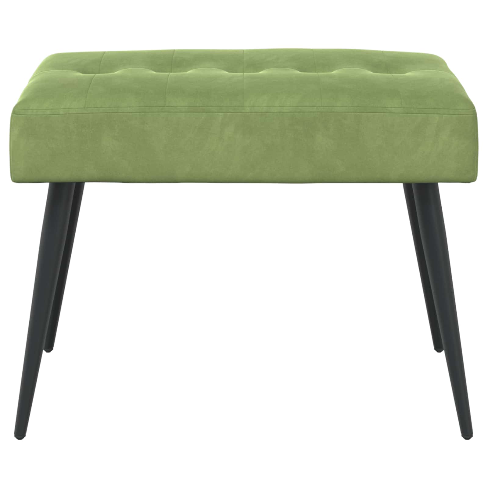 Bænk med knap tufting Lys grøn 60 x 40 x 45 cm Velour