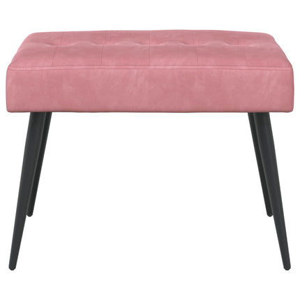 Bænk med knap tufting Lyserød 60 x 40 x 45 cm Fløjl