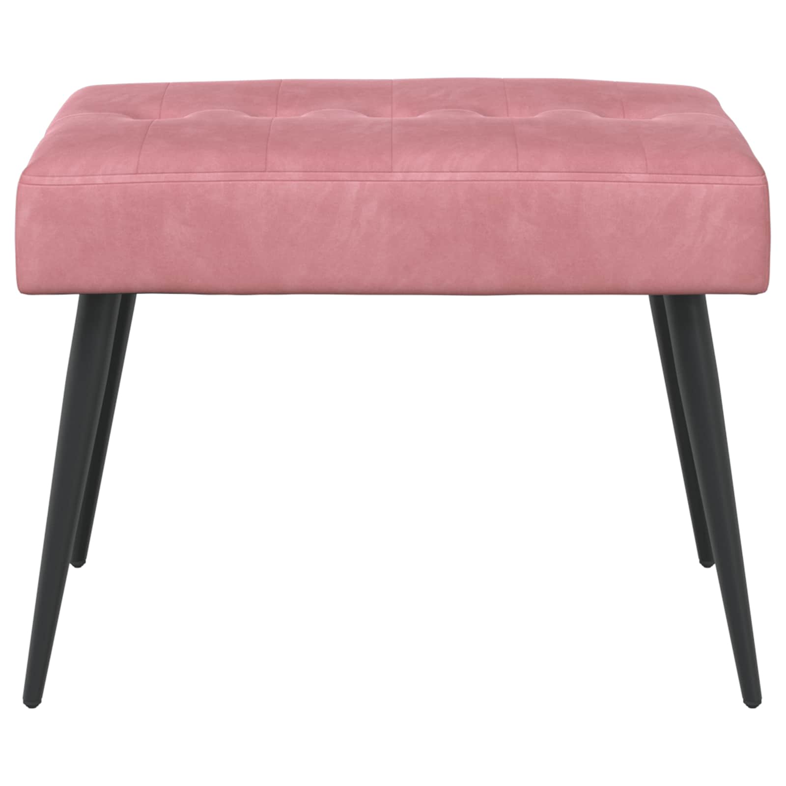 Bænk med knap tufting Lyserød 60 x 40 x 45 cm Velour