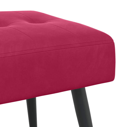 Bænk med knap tufting Vinrød 60 x 40 x 45 cm Fløjl