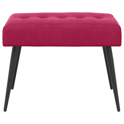 Bænk med knap tufting Vinrød 60 x 40 x 45 cm Fløjl