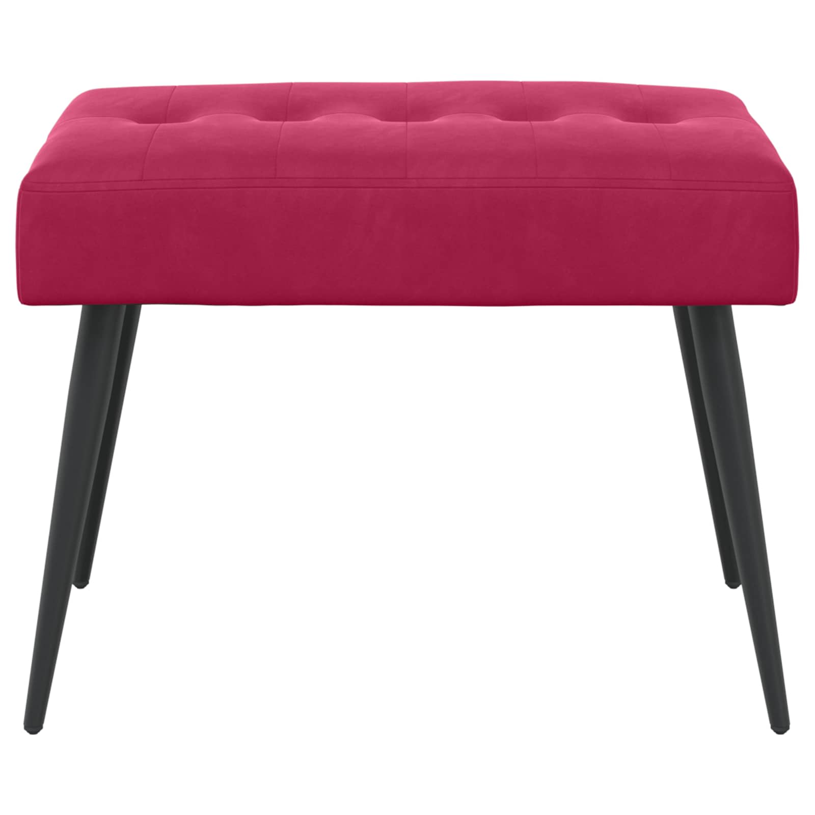 Bænk med knap tufting Vinrød 60 x 40 x 45 cm Velour