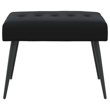 Bænk med knap tufting Sort 60 x 40 x 45 cm Fløjl