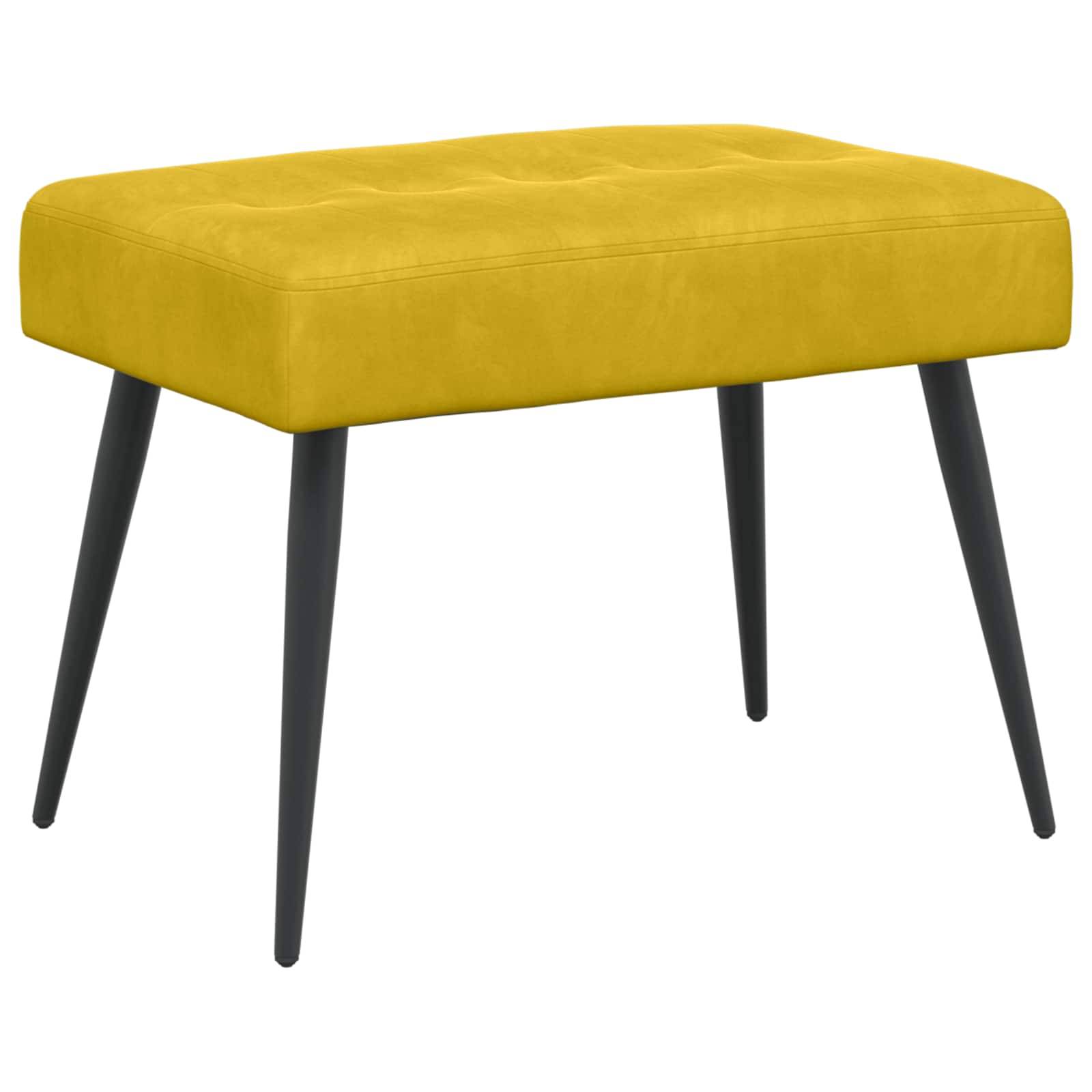 Bænk med knap tufting Gul 60 x 40 x 45 cm Velour