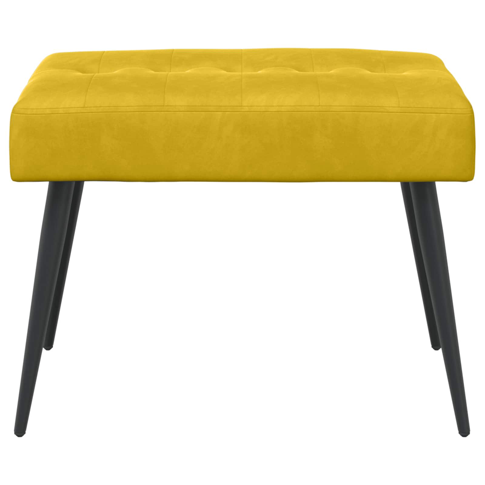 Bænk med knap tufting Gul 60 x 40 x 45 cm Velour