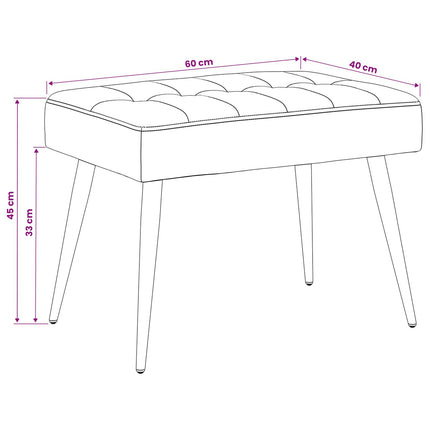 Bænk med knap tufting Gul 60 x 40 x 45 cm Fløjl