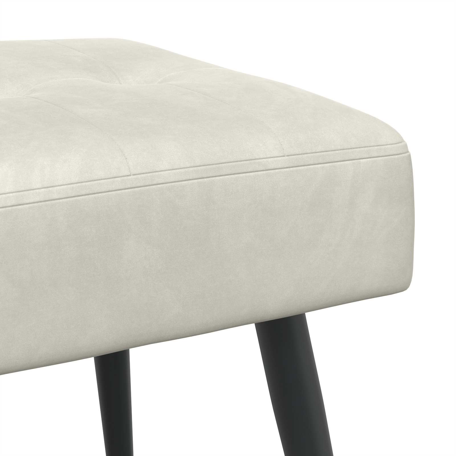 Bænk med knap tufting Cremefarvet 60 x 40 x 45 cm Velour