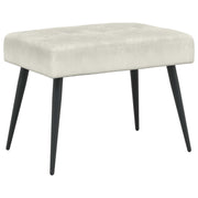 Bænk med knap tufting Cremefarvet 60 x 40 x 45 cm Velour