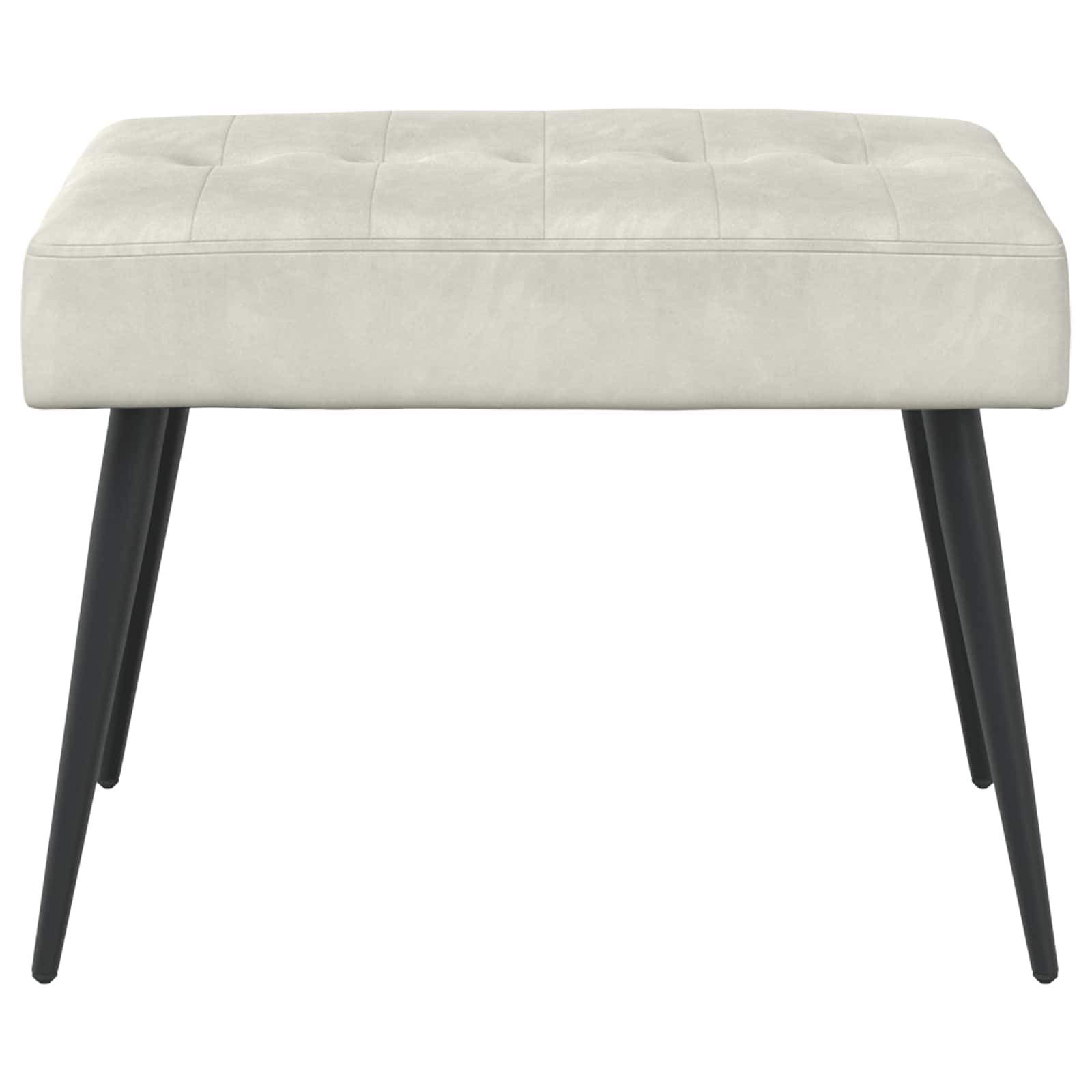 Bænk med knap tufting Cremefarvet 60 x 40 x 45 cm Velour