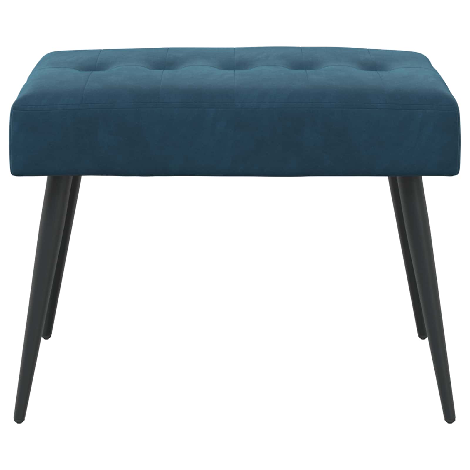 Bænk med knap tufting Blå 60 x 40 x 45 cm Velour