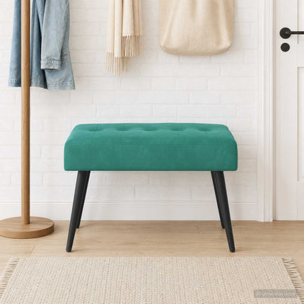 Bænk med knap tufting Turkis 60 x 40 x 45 cm Fløjl