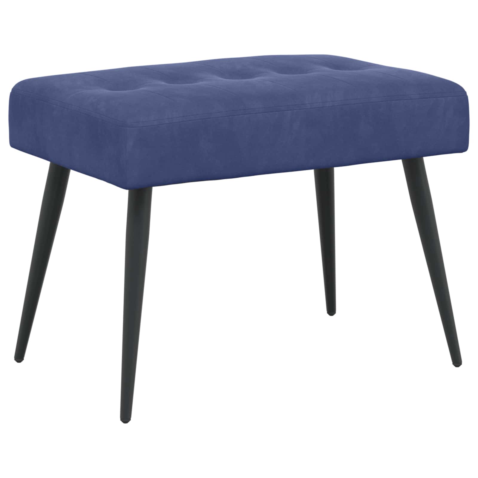 Bænk med knap tufting Politi blå 60 x 40 x 45 cm Velour