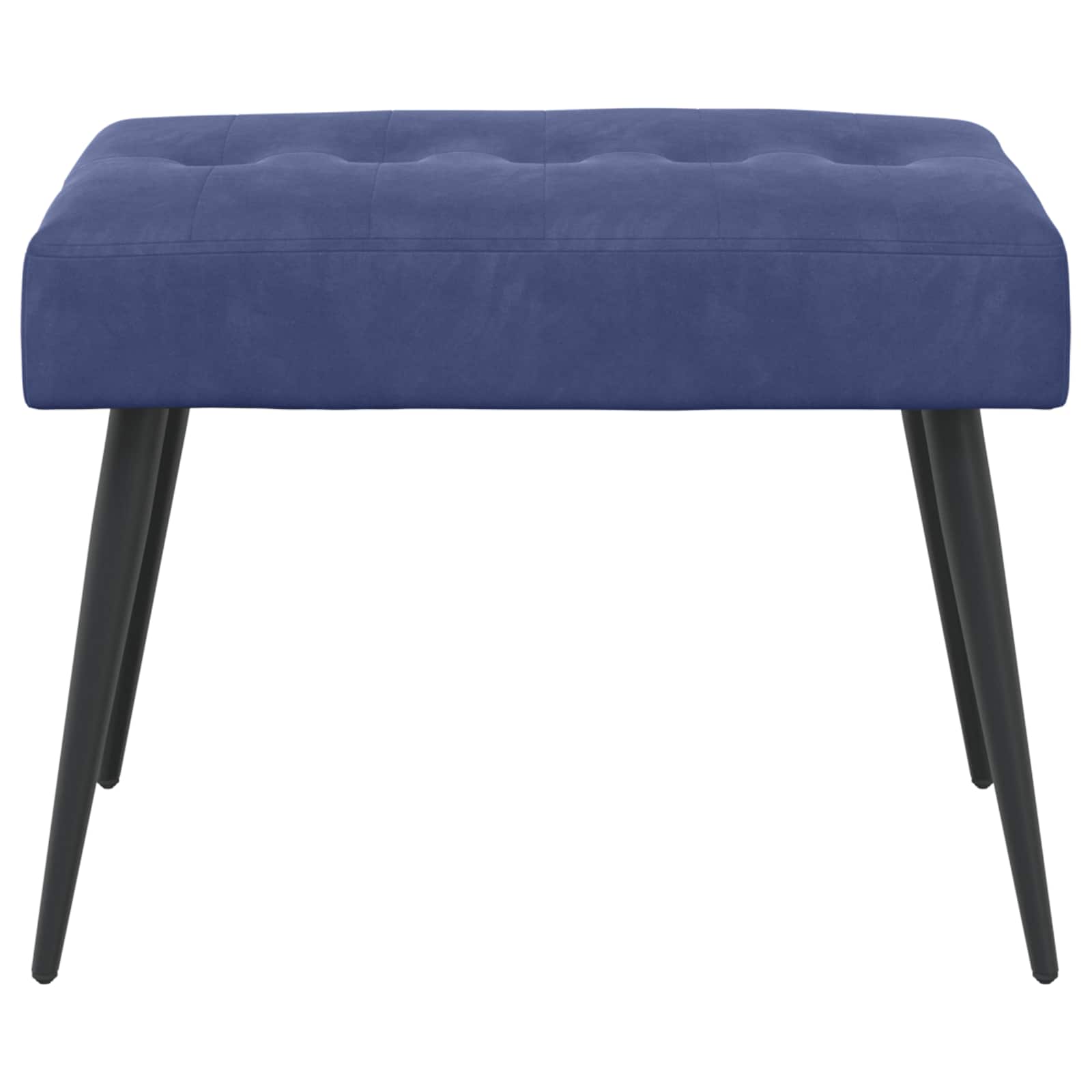 Bænk med knap tufting Politi blå 60 x 40 x 45 cm Velour