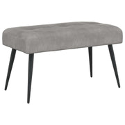 Bænk med knap tufting Lysegrå 80 x 40 x 46 cm Velour